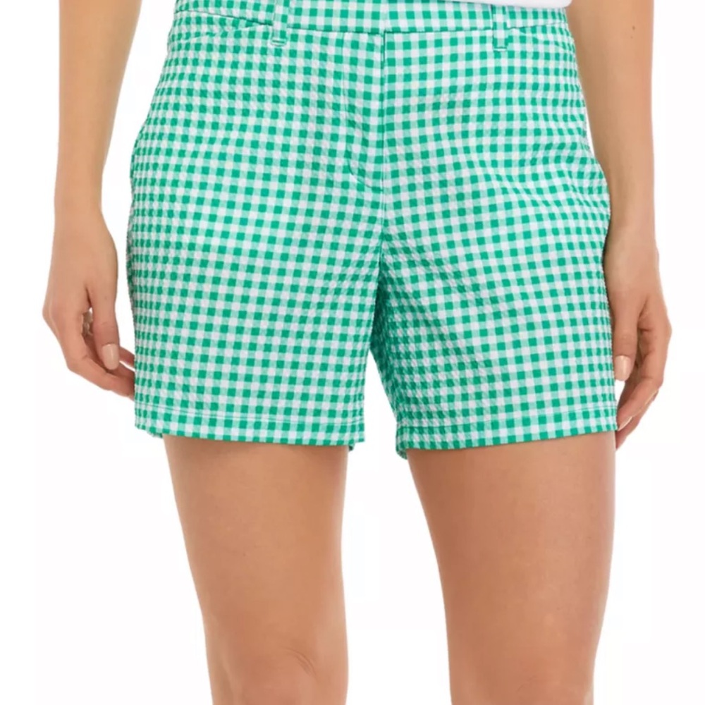 Pro Tour 5” Green Gingham Seersucker Women’s Shorts